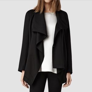 All Saints Aiko Black Drape Jacket